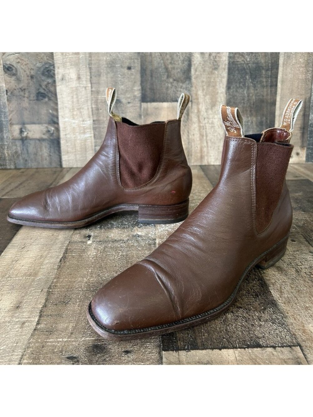 R.M. Williams Brown Chelsea Slip On Boots Mens UK 10.5G US 11.5